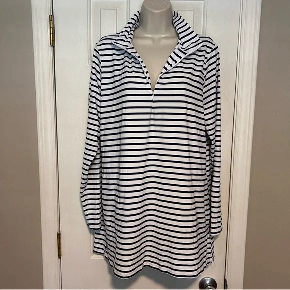 Lands’ End Women's Quarter Zip Long Sleeve Rash Guard Cover-up UPF 50 | L 14-16 - Picture 7 of 16